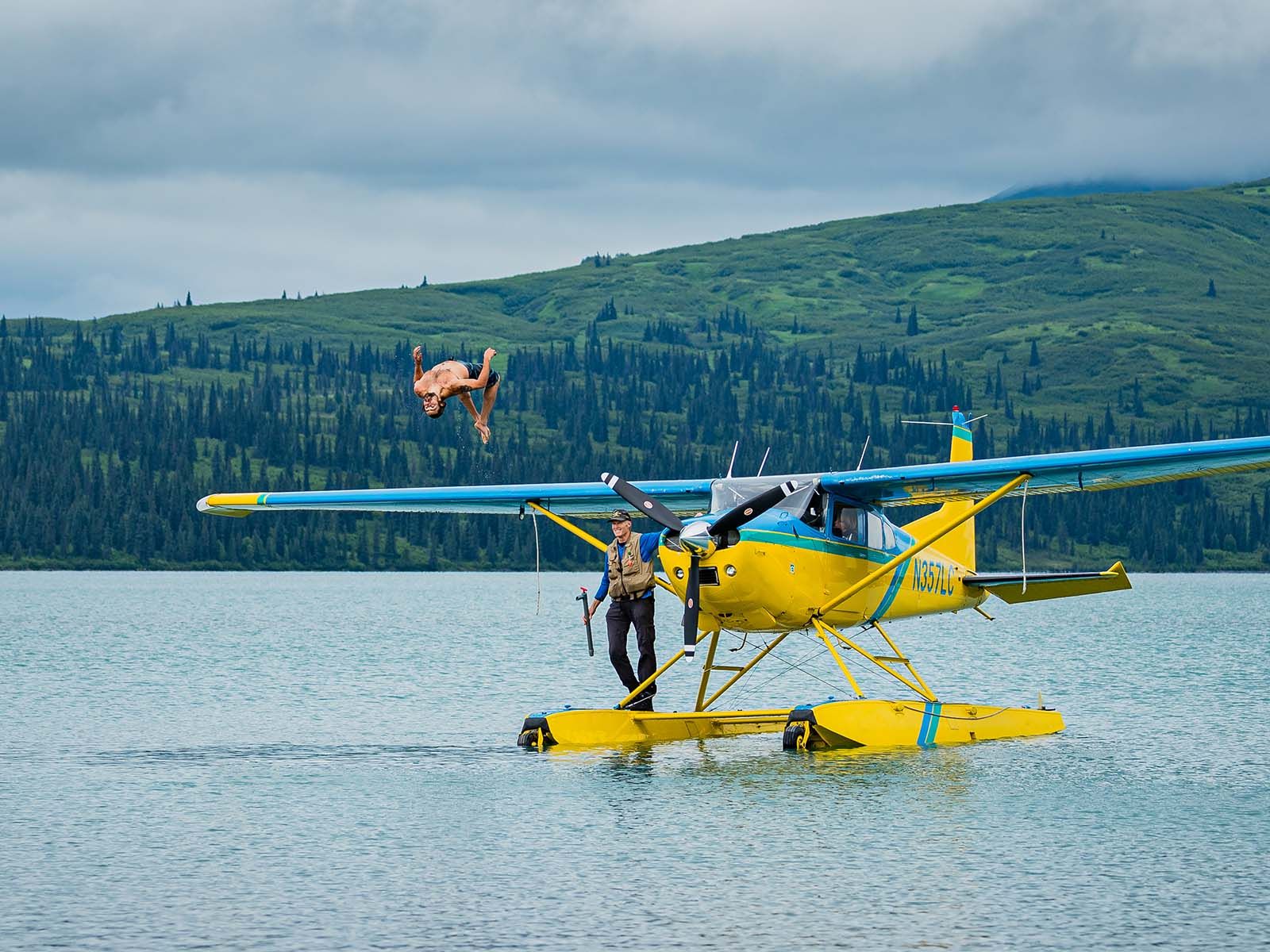 Backflip off of Float Plane 